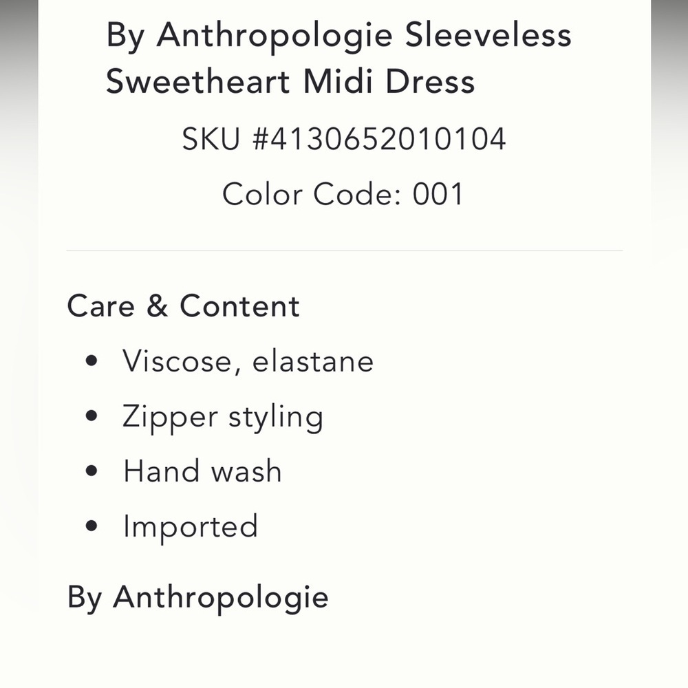 Anthropologie NWT Sleeveless Sweetheart Midi Dress size XL. - Picture 7 of 16